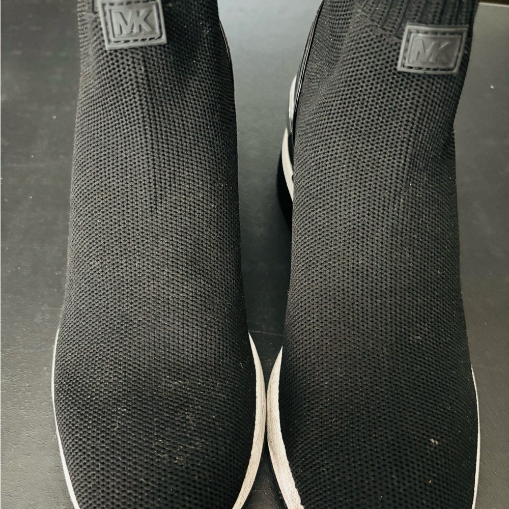 Michael Kors Black Ankle Boots Sleek Knit Design